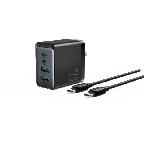  67W GaN 2C2A 急速充電器 TCG02 ― USB-Cケーブル付きのPD対応4ポートACアダプターの製品画像